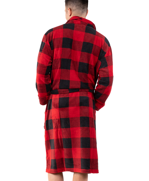 Lazy One Red Plaid Men's Bathrobe