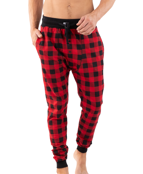 lazy one Red Plaid Men's Long Johns