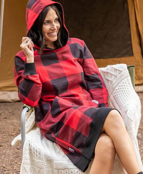 Lazy One Red Plaid Sleep Hoodie