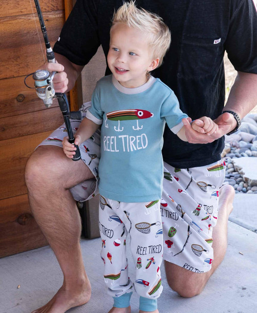 Lazy One Reel Tired Kid's Short Sleeve PJ's