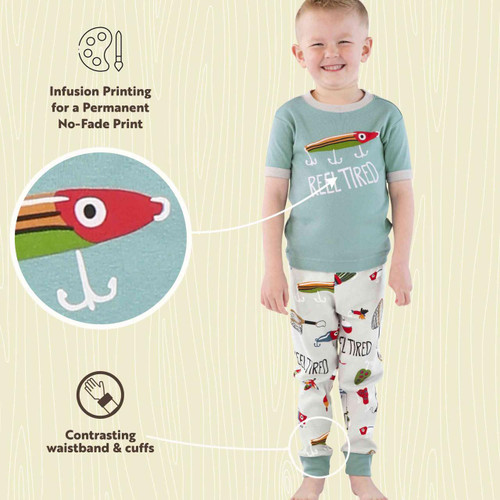 Lazy One Reel Tired Kid's Short Sleeve PJ's