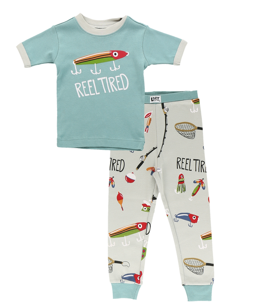 Lazy One Reel Tired Kid's Short Sleeve PJ's