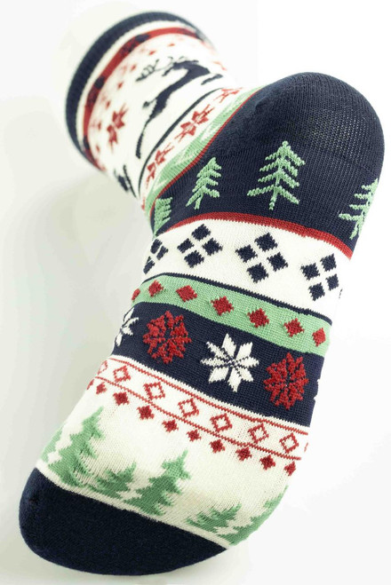 Lazy One Reindeer Fair Isle Crew Sock