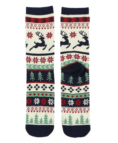 Lazy One Reindeer Fair Isle Crew Sock