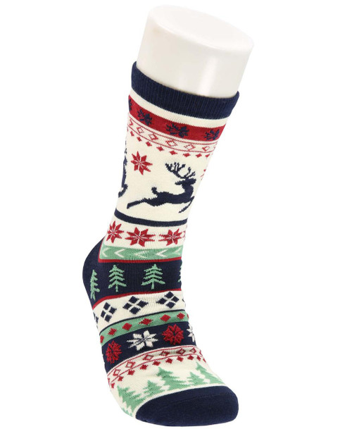 lazy one Reindeer Fair Isle Crew Sock