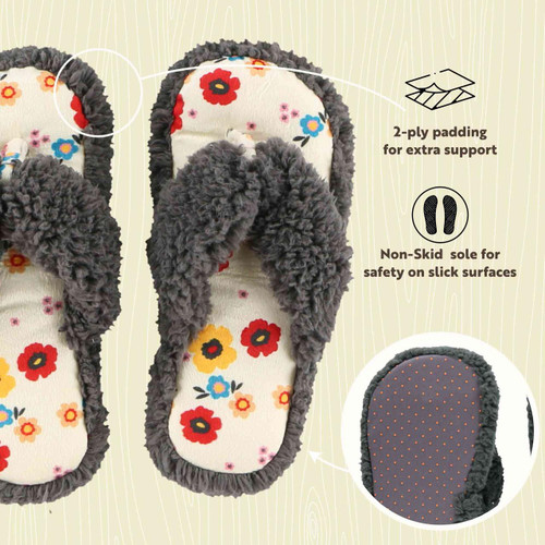 Lazy One Rise & Shine Flowers Spa Slipper