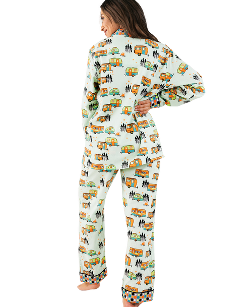 Lazy One Rolltel Women's Button Down Pajama Set