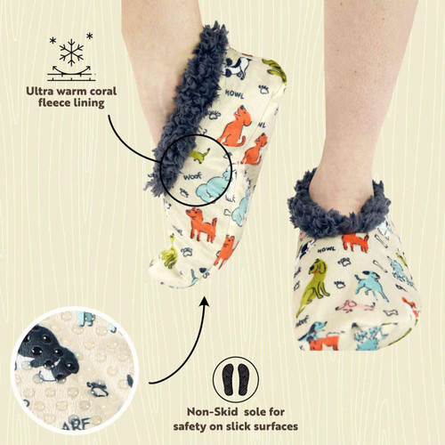 Lazy One Ruff Night Mulitcolor Fuzzy Feet