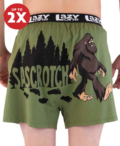 lazy one Sascrotch Men's Funny Bigfoot Boxer