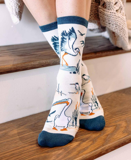 Lazy One Shore Birds Crew Socks