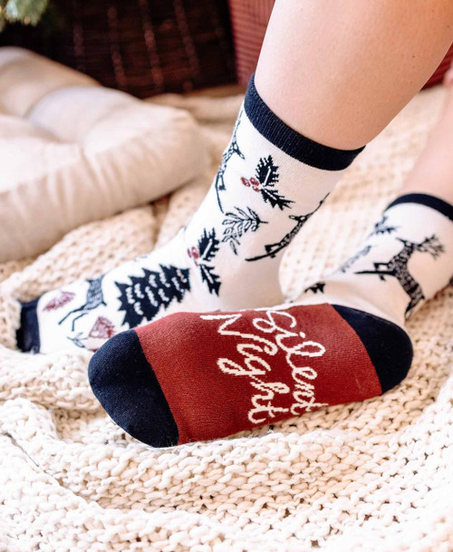 Lazy One Silent Night Crew Sock