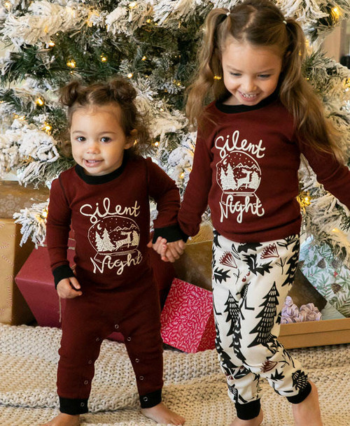 Lazy One Silent Night Kid's Long Sleeve Deer PJ's