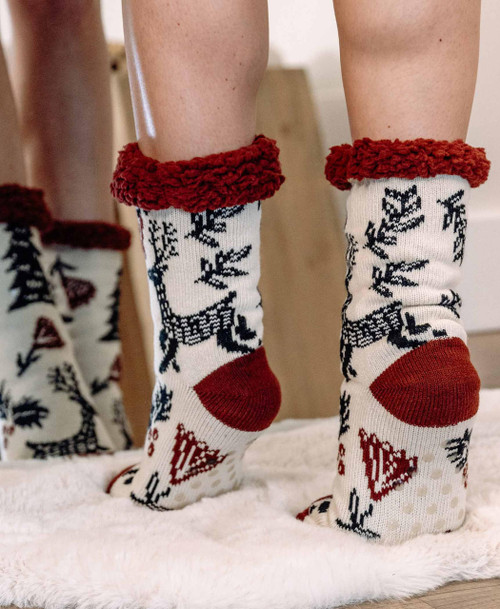 Lazy One Silent Night Reindeer Plush Sock