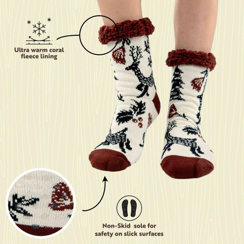 Lazy One Silent Night Reindeer Plush Sock