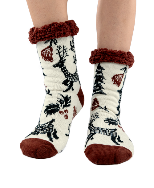 lazy one Silent Night Reindeer Plush Sock