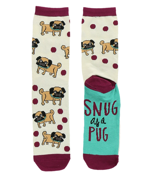 Lazy One Snug As A Pug Crew Sock
