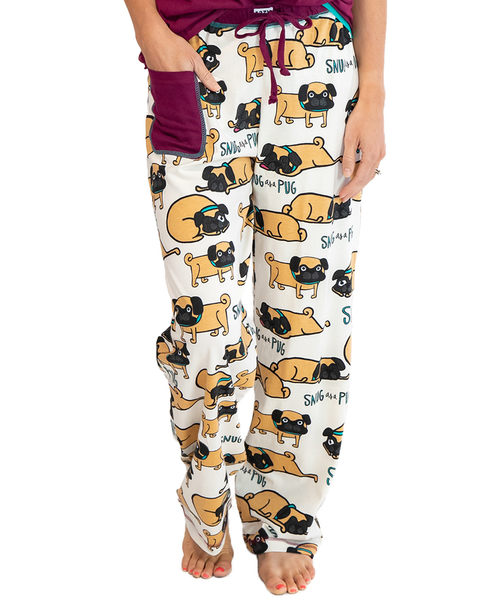 lazy one Snug As A Pug Women's Regular Fit PJ Pant