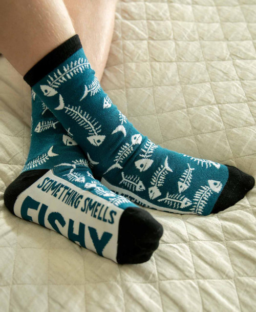 Lazy One Something Smells Fishy Crew Sock