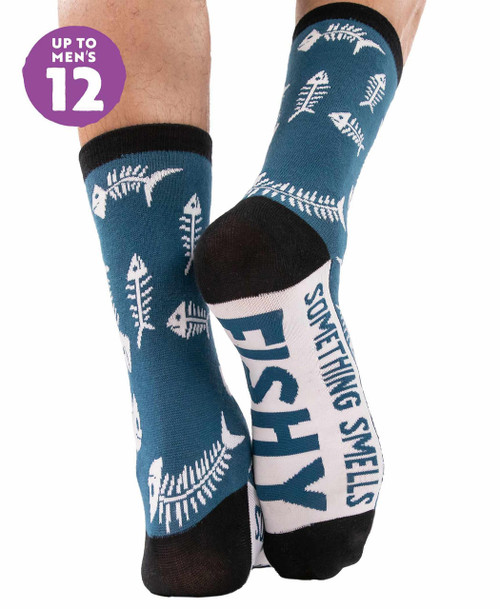 lazy one Something Smells Fishy Crew Sock