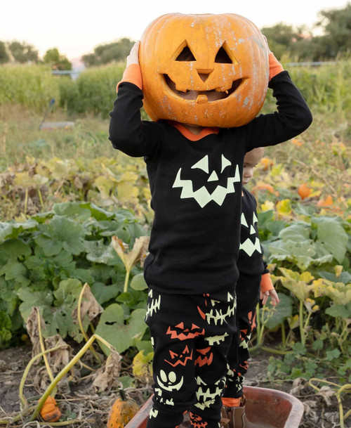 Lazy One Spooky Faces Kid's Long Sleeve PJ's
