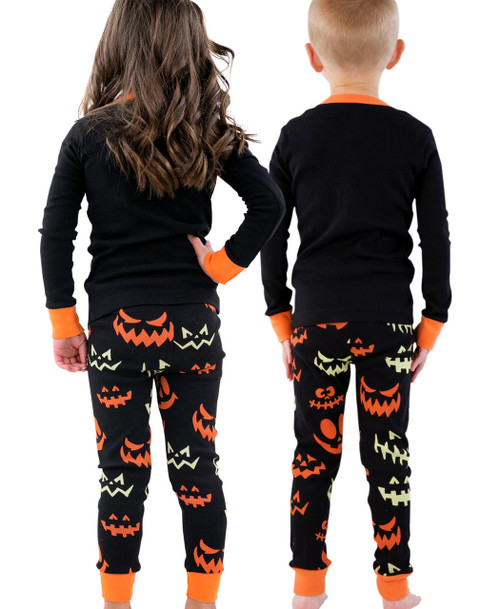 Lazy One Spooky Faces Kid's Long Sleeve PJ's