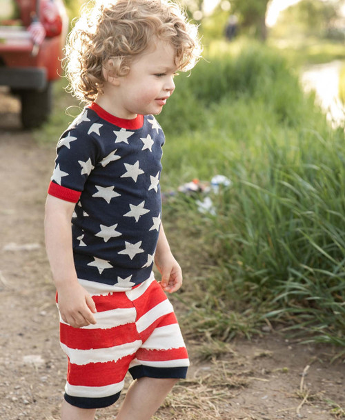 Lazy One Stars & Stripes Kid's PJ Short Set
