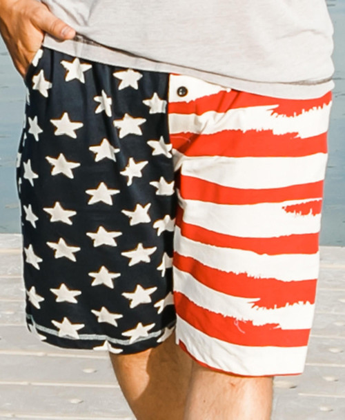 Lazy One Stars & Stripes Men's Pajama Shorts