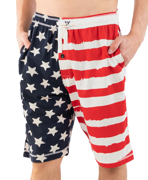 lazy one Stars & Stripes Men's Pajama Shorts