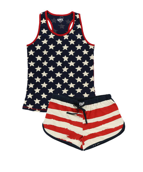 Lazy One Stars & Stripes Women's Tank & Short Set