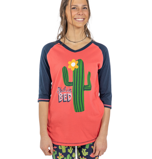 lazy one Stuck in Bed Women's Cactus Tall Tee