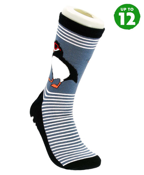lazy one Stud Puffin Blue Crew Sock