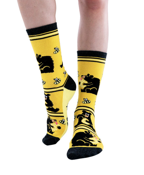 Lazy One Sweet Dreams Bear Crew Sock