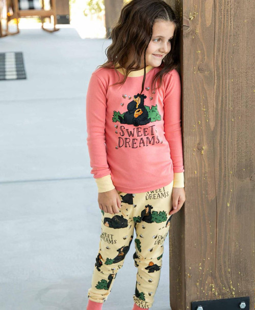 Lazy One Sweet Dreams Bear Kid's Long Sleeve PJ's