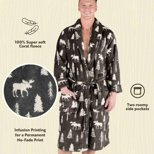 Lazy One Take A Hike Men's Bathrobe