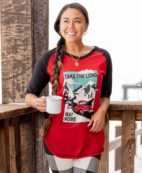Lazy One Take The Long Way Home Women's Tall Tee