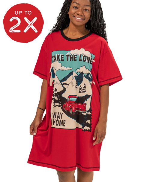 lazy one Take The Long Way Nightshirt