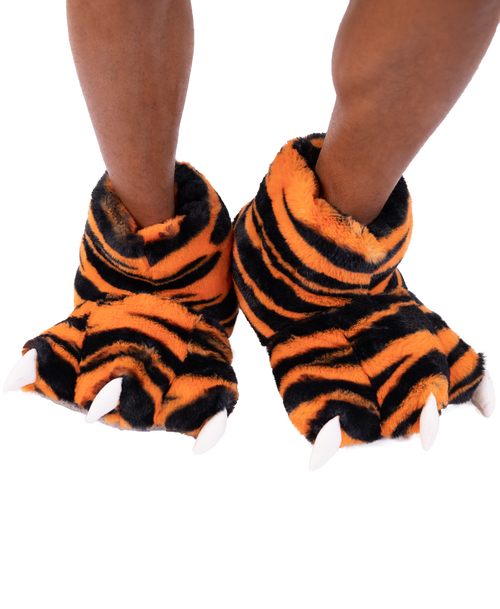 lazy one Tiger Kid and Adult Paw Slipper