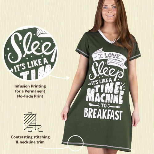 Lazy One Time Machine Women's V-neck Nightshirt