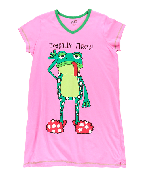 Lazy One Toadally Tired Women's V-neck Nightshirt