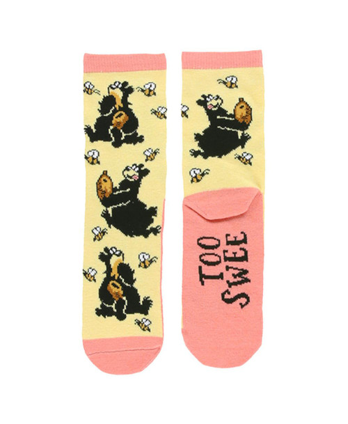 lazy one Too Sweet Bear Pink Kid Sock