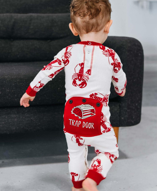 Lazy One Trap Door Infant Lobster Onesie Flapjack
