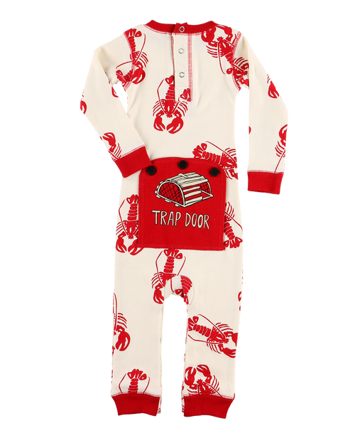 Lazy One Trap Door Infant Lobster Onesie Flapjack