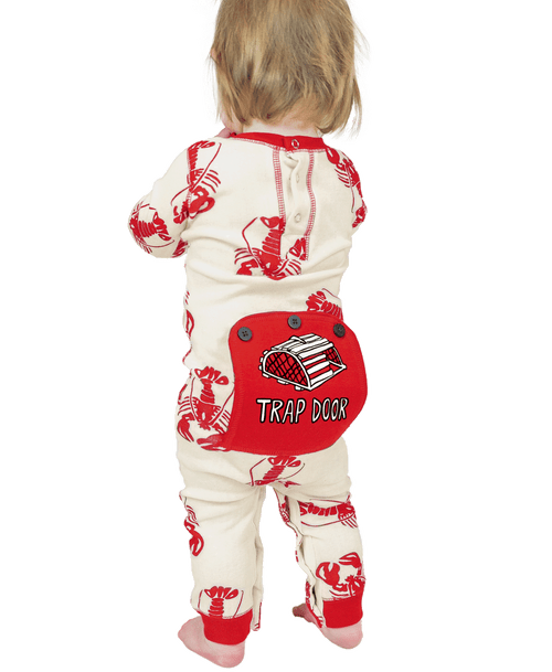 lazy one Trap Door Infant Lobster Onesie Flapjack