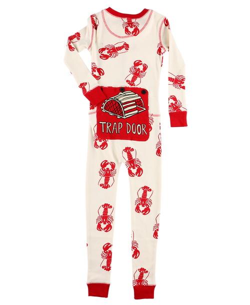 Lazy One Trap Door Kids Lobster Onesie Flapjack