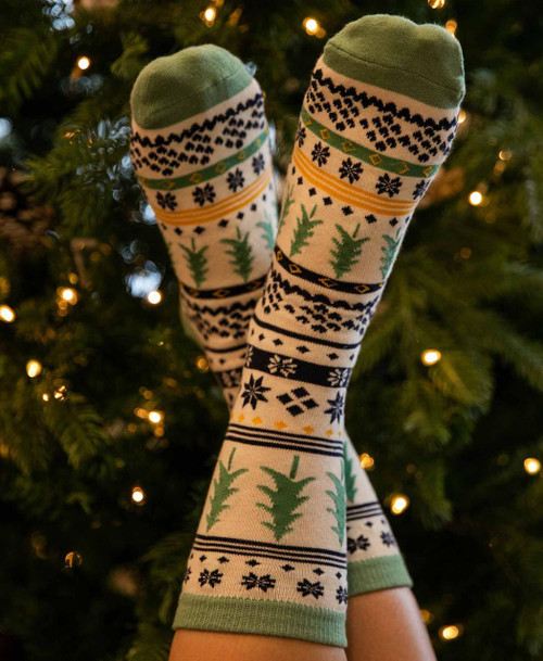 Lazy One Tree Fair Isle Crew Sock