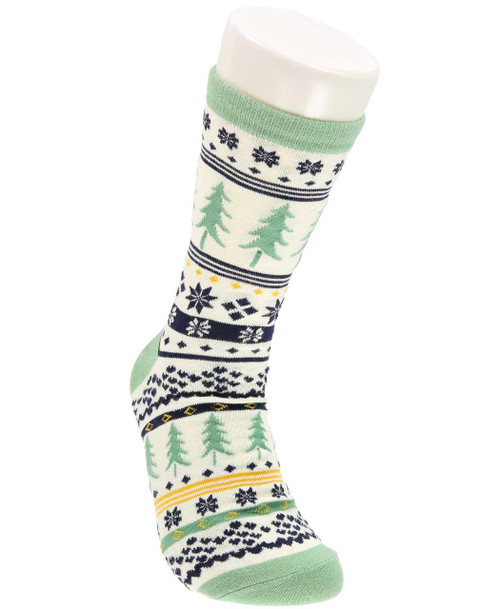 lazy one Tree Fair Isle Crew Sock