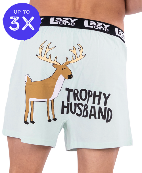 lazy one Trophy Husband Men's Funny Boxer