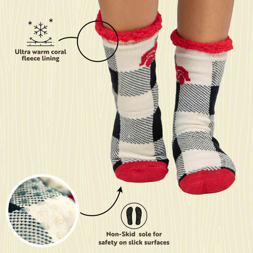 Lazy One Truck Plaid Plush Sock