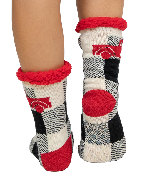 Lazy One Truck Plaid Plush Sock