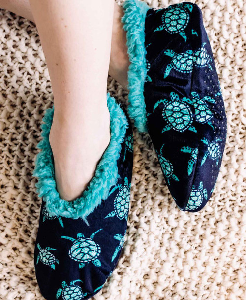 Lazy One Turtles Fuzzy Feet Slippers